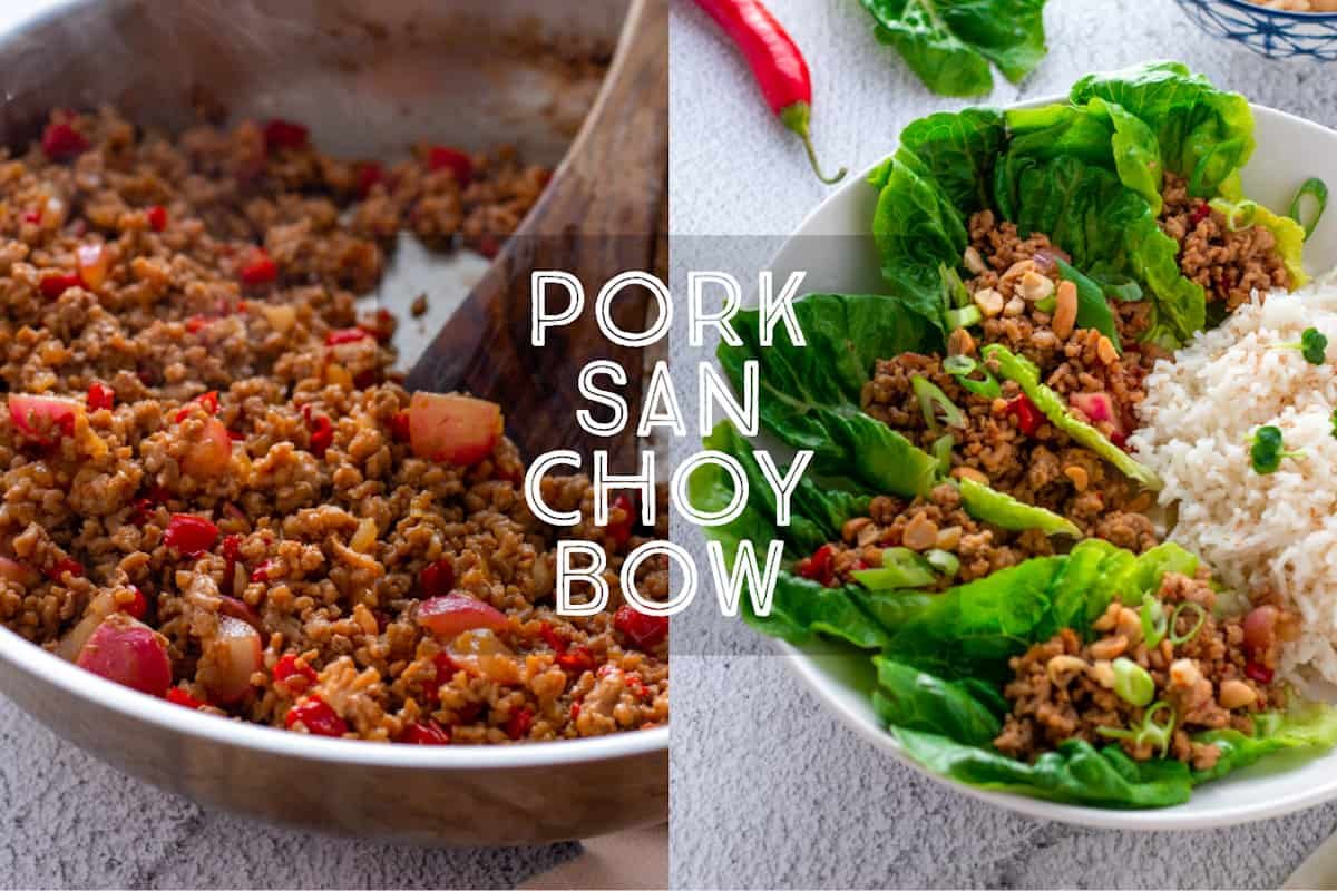 Pork San Choy Bow Title Card.