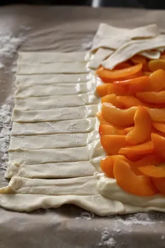 Apricot Puff Pastry Braid, unbaked.