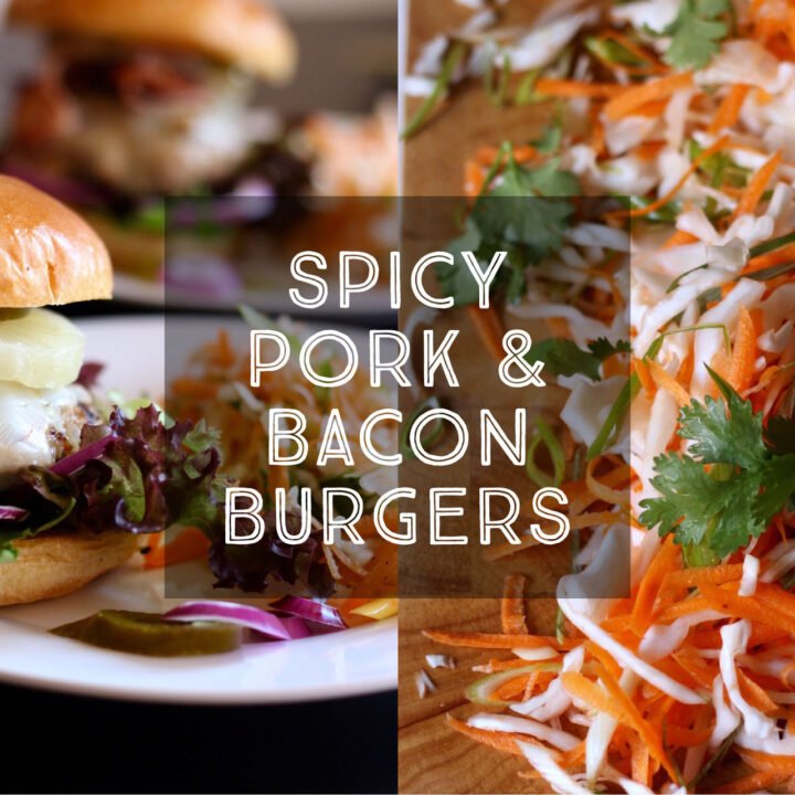 Spicy Pork and Bacon Burgers