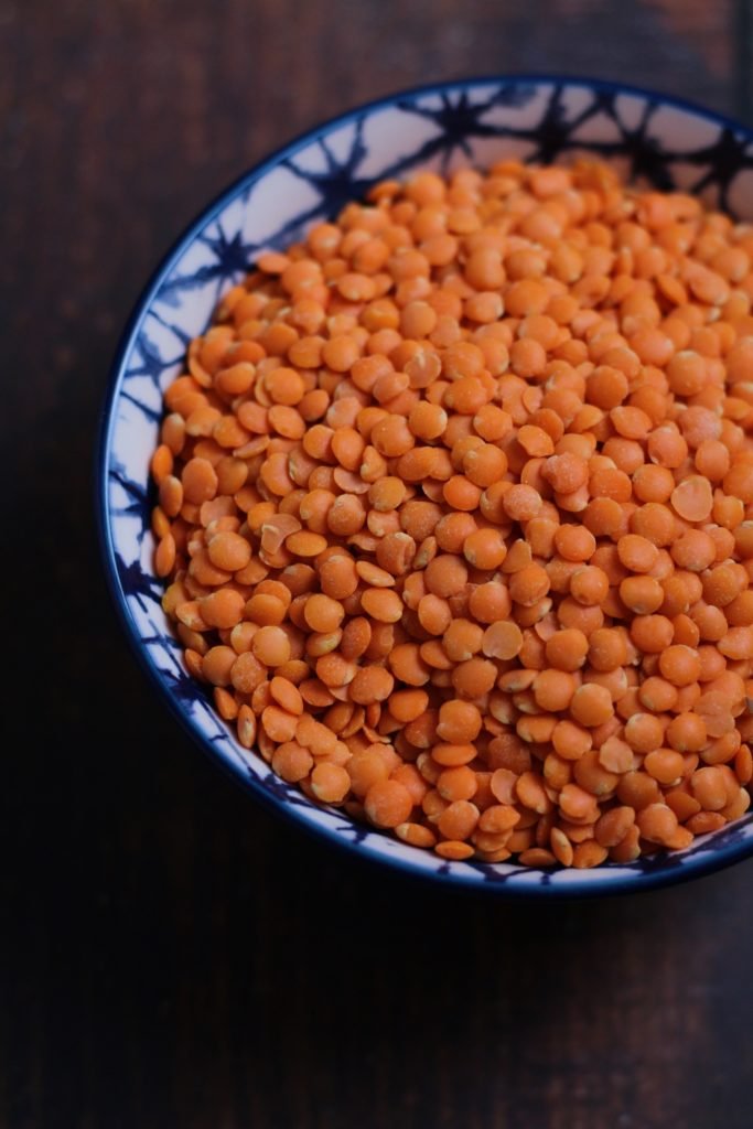 Red Lentils in a bowl