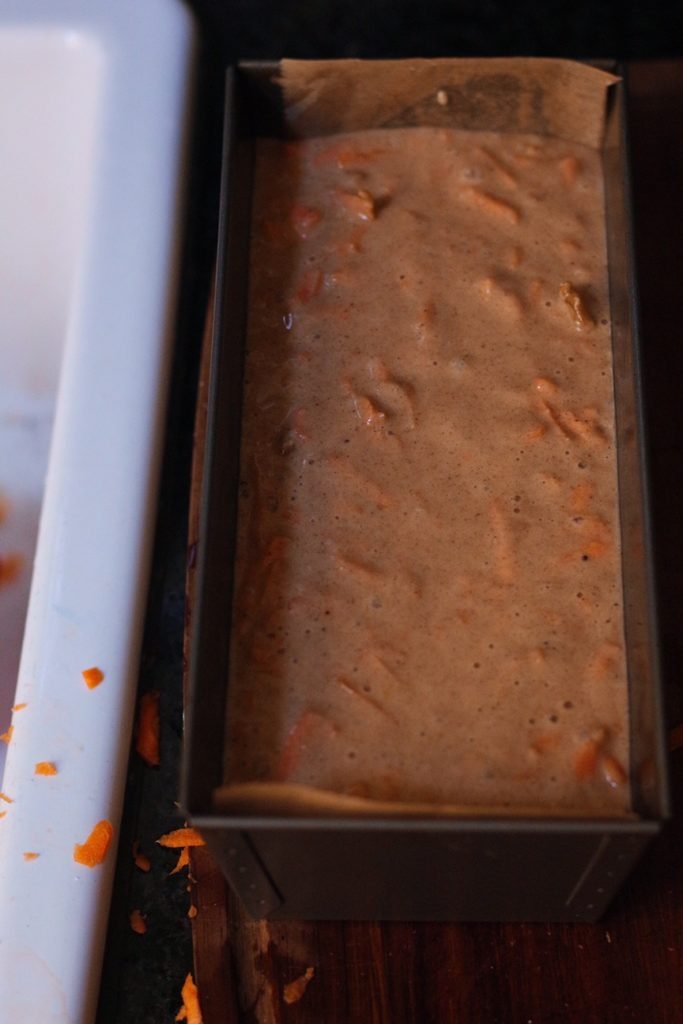 Carrot Cake Mixture in Tin