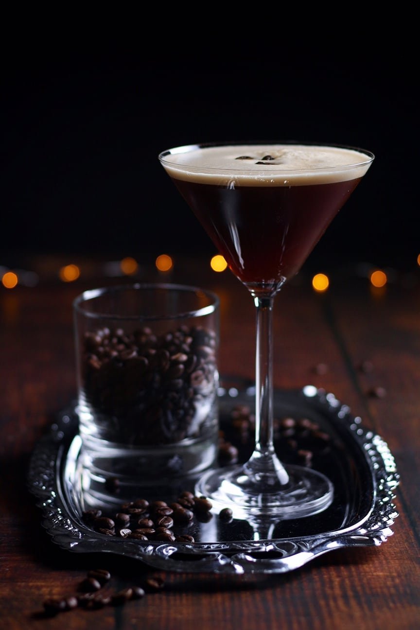 Homemade Coffee Liqueur in an espresso martini.