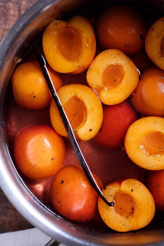Rose Vanilla Poached Apricots 