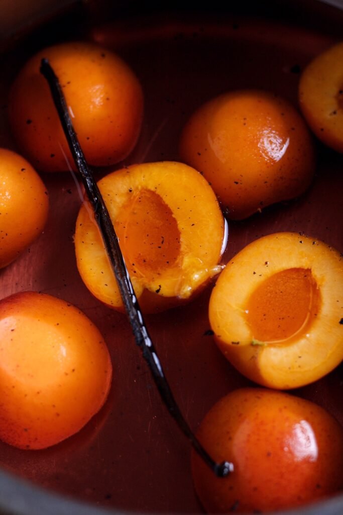 Rose Vanilla Poached Apricots 