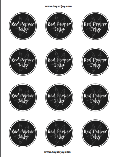 Red Pepper Jelly Labels
