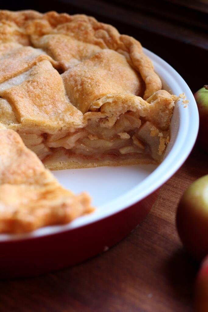Sweet apple filling, lightly spiced with cinnamon, all wrapped in a golden, buttery crust. Deep Dish Apple Pie is a classic American recipe and perfect for all the delicious apples in season in autumn.
