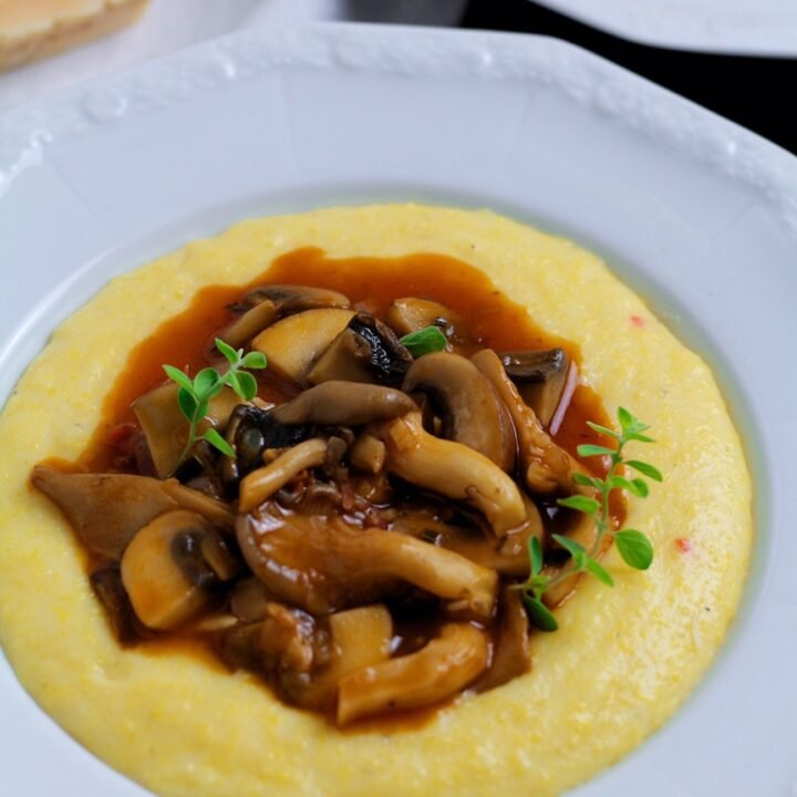 Mushrooms with creamy polenta