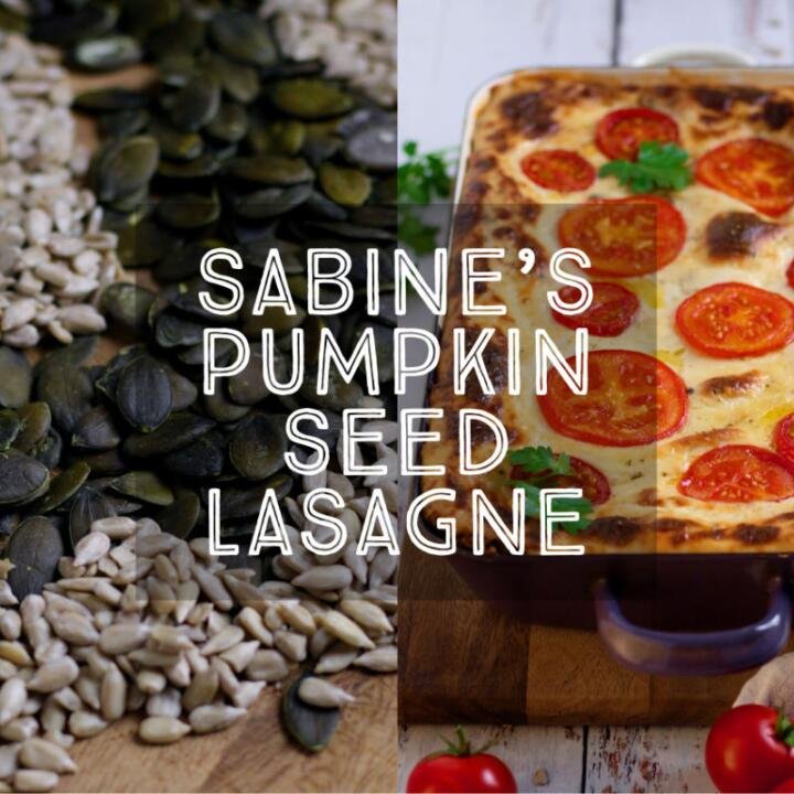 My all-time favourite veggie dish, my friend Sabine’s Pumpkin Seed Lasagne is so rich and satisfying even meat-eaters love it! Filled with healthy and delicious seeds this is the ideal dish to serve for your next vegetarian meal.