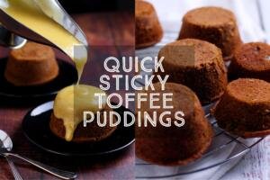 It must be nearly winter because I am craving Sticky Toffee Puddings. The magical transformation of dried dates into a luxurious pudding is what I call kitchen alchemy. Make one big pudding to share or bake in individual ramekins.
