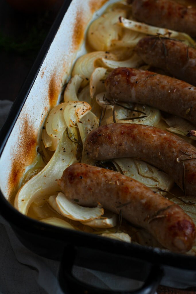 Roast Sausages with Fennel