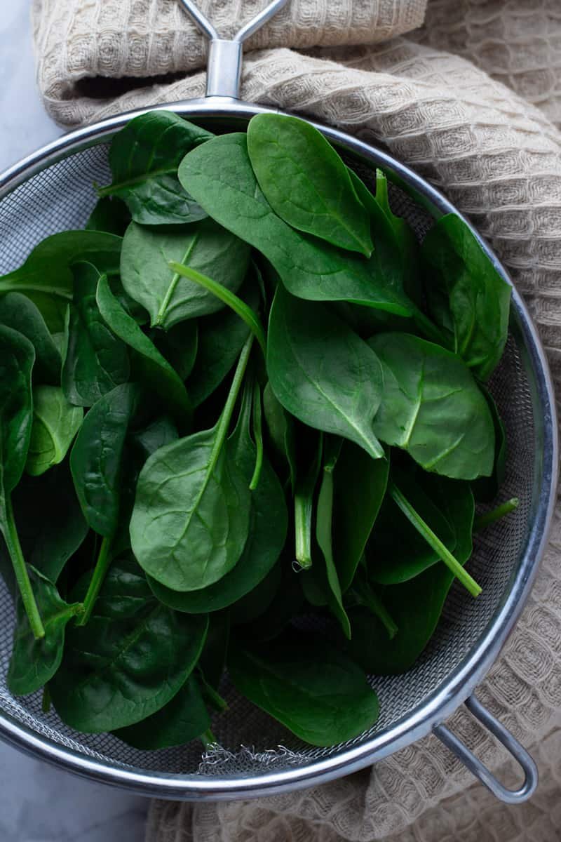 Spinach for Eggplant Involtini