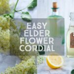Elderflower cordial is a delicious syrup made from the flowers of the elder tree with a delicate, sweet, floral scent. MAde with three ingredients.
