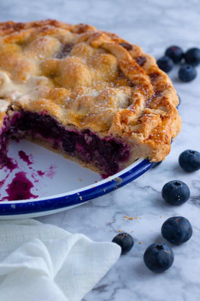 Homemade blueberry pie