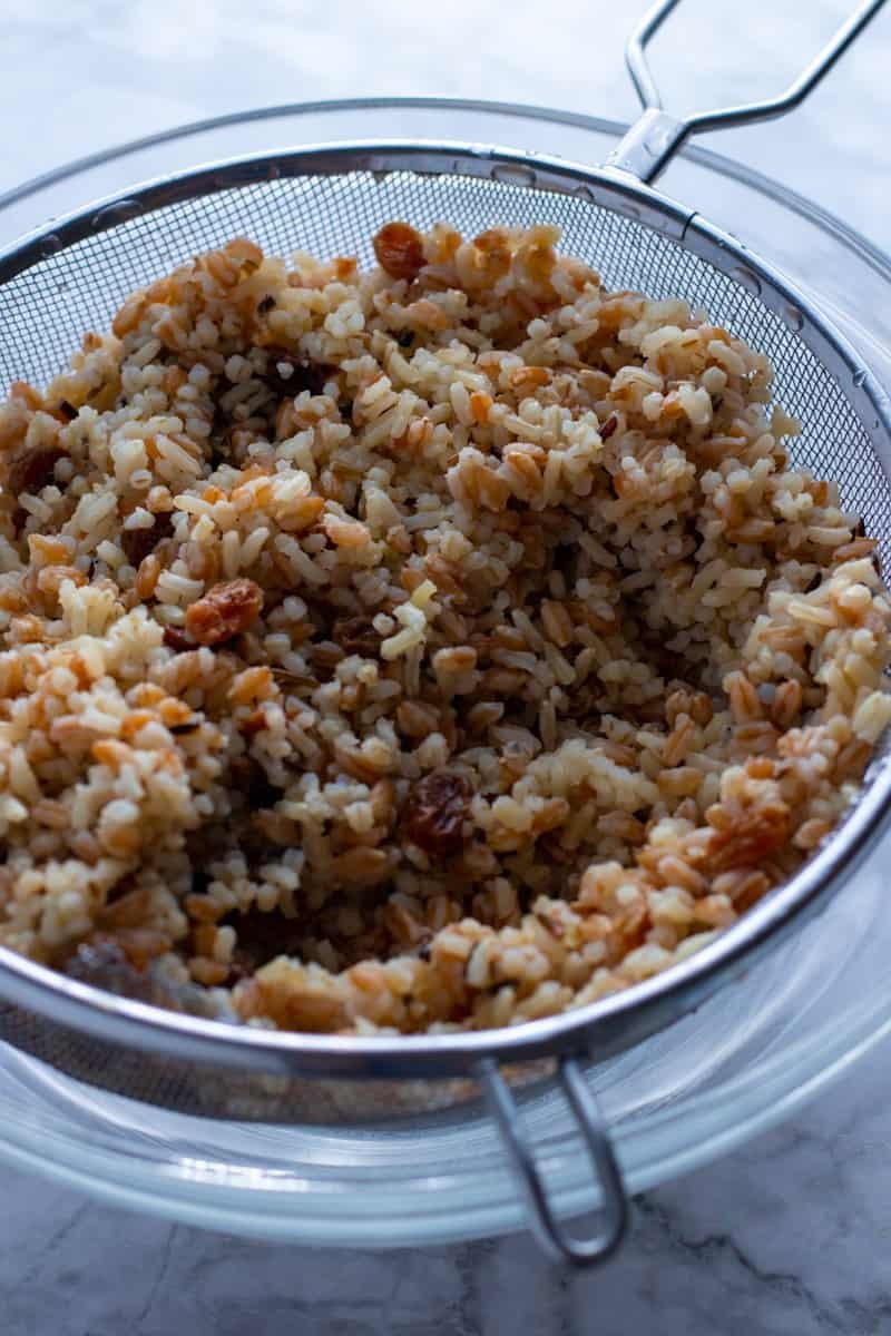 Cooked Farro and grains