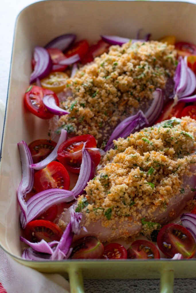 Baked Garlic and Herb Crusted Chicken