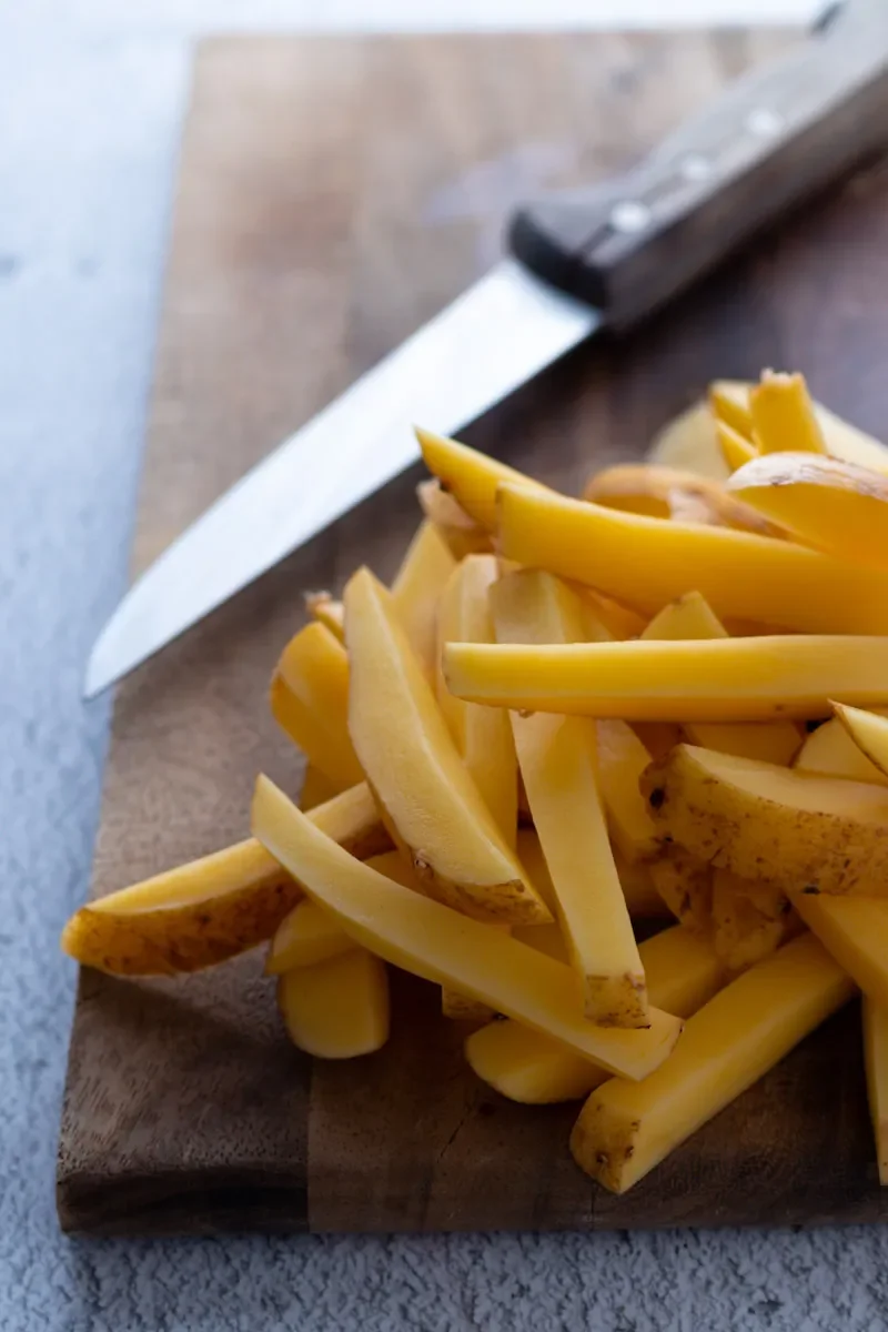 Sliced potaotes for french fries