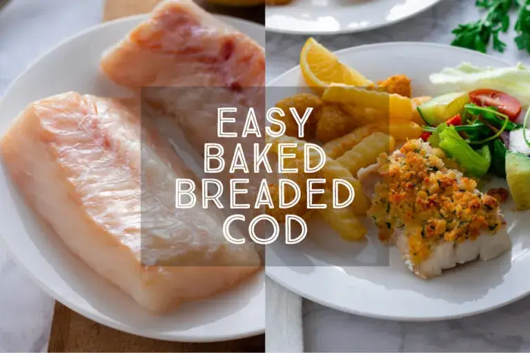 Baked Breaded Cod Recipe Title Card.