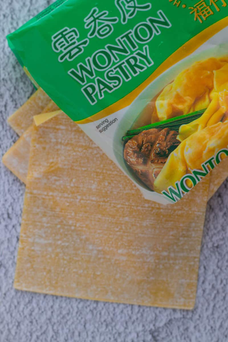 Wonton Wrappers or dumpling skins.