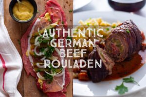 Authentic German Beef Rouladen title card.