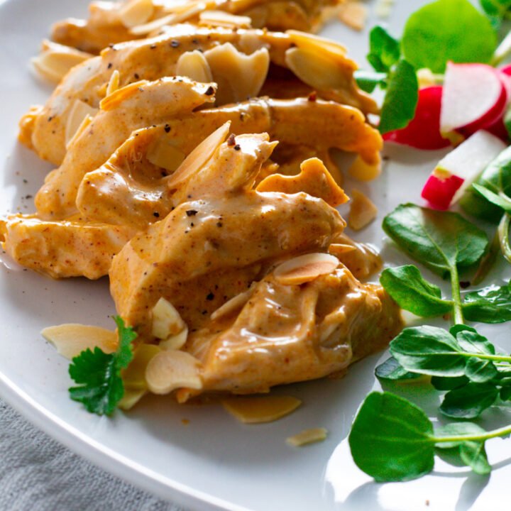Coronation Chicken on a plate.