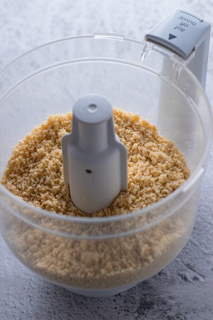 Ground almonds in a food processor.