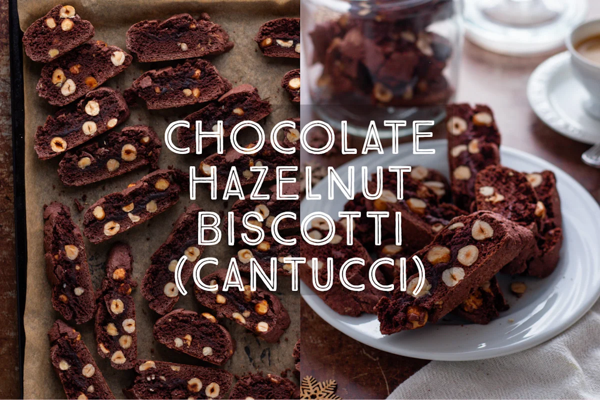 Chocolate Hazelnut Biscotti Title Card.