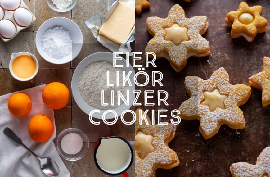 Eierlikör Linzer Cookies Title Card.