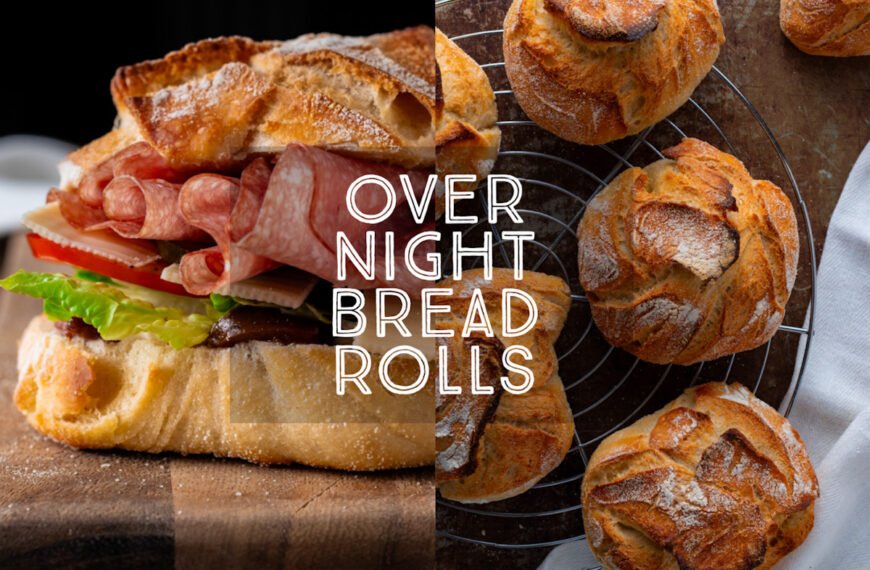 Easy Overnight Bread Rolls Title Card.