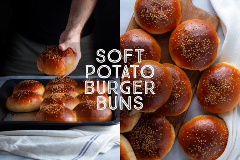 Soft potato burger buns title card.